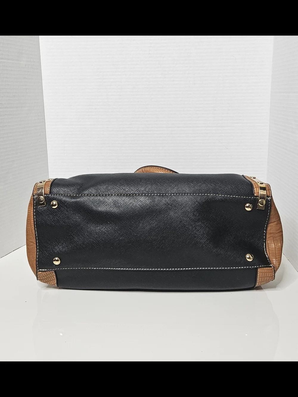 Structured Black and Tan Women's Satchel